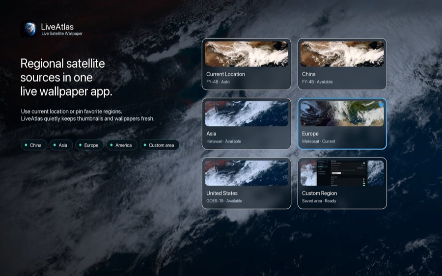 LiveAtlas regional satellite sources promotional image